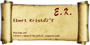 Ebert Kristóf névjegykártya